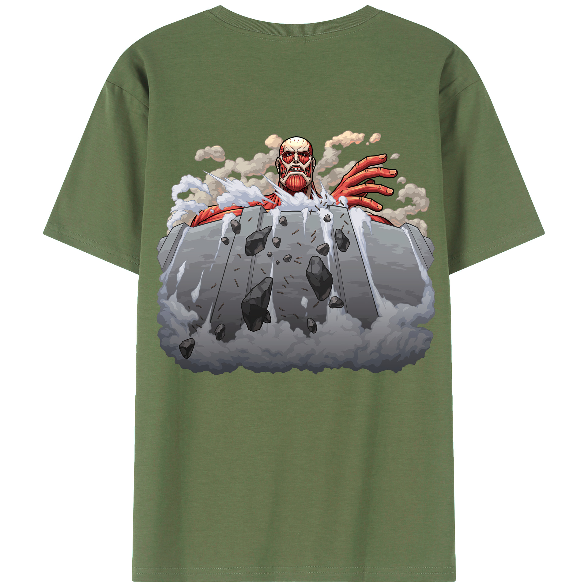 （画像用） 進撃の巨人 Attack on Titan 綿100％ メンズ半袖Tシャツ（バックプリント） 通気性